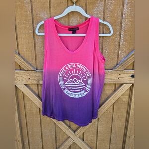 Rock & Roll Cowgirl Pink and Purple Tank Top